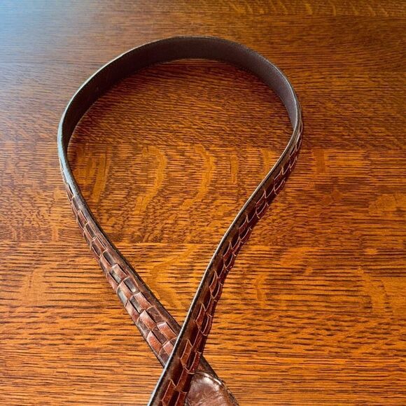 Vintage PGA Tour Men's Brown Top Grain Leather Belt Size 42 Silver Buckle - Picture 14 of 14